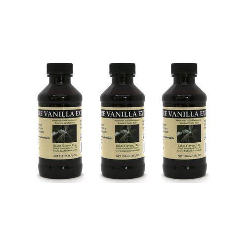 Bakto Flavors Pure Vanilla Extract, Madagascar - 4 OZ - (Pack of 3)