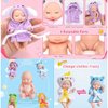 TISDEN 4 Inch Mini Baby Dolls 6pcs Set Realistic Baby Dolls Toys with Cute Handmade Doll Clothes for Suitability Kids 3 and up (Sleepwear)