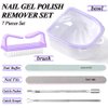 Nail Soaking Bowl, Gel Nail Polish Remover Kit, Manicure Bowl for Hand, Dip Powder Remover Tools, Nail Soak Off Bowl for Acrylic Nails, Nail Brush, Cuticle Pusher, Cuticle Peeler, 100/180 Nail File, Buffer Block