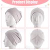 Zhanmai 4 Pieces Fiber Sleep Cap Multifunctional Skull Caps Headwear Frizzy Hair Sleep Hat Breathable Hair Sleeping Cap Helmet Liner Hard Hat Beanie Cap for Women Black