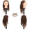 ZOMOI Mannequin Head with 100% Real Human Hair, Cosmetology Mannequin Doll Head for Styling Hairdresser Practice Training Head (Brown)