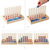 4 in a Row Wooden Board Game Foldable Line Up 4 Classic Family Toy Educational Toy for Kids and Family