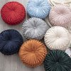Teieas Round Throw Pillow Velvet Home Decoration Pleated Round Pillow Cushion for Couch Chair Bed Car Orange