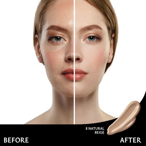 Khasana Moisturizing Liquid Foundation, Flawless Matte Finish Makeup, Full Coverage & Longwear, Lightweight Foundation Formula #8 Natural Beige