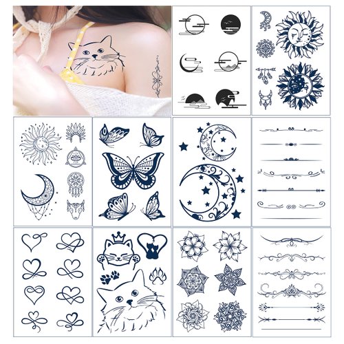 TopFunny Semi Permanent Tattoos for Women Men Girls, Waterproof and Long-Lasting 1-2 Weeks Tattoo...
