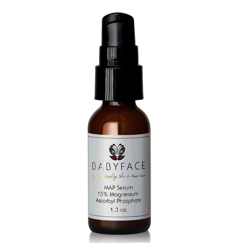 Babyface Powerful Vitamin C Serum, Super Strength 15% MAP - Brightening & Even Skin Tone - Non-Irritating for Sensitive Skin (1.3 oz)