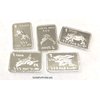 Five One Gram .999 pure Silver Bars with random designs in a jewelry pouch by Jewlmen