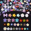 300 Pcs Flower 3D Nail Charms Color Variety Flower Cute Nail Charms Mixed Resin Rhinestones Pearl Gold Silver Balls for Manicure DIY Crafts Accessories