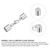 uxcell 20Sets 8mm Leather Cord End Caps with Lobster Claw Clasps, Barrel Terminators for DIY Making Leather Bracelets, Silver Tone
