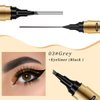 Eyebrow Pencil, Double Ended 4 Tip Microblade Eyebrow Pen with Eyeliner, Waterproof Long Lasting Natural Eye Brow Pen Eyeliner for Women (03# Grey)