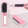 Travel Compact Hair Brush with Mirror and Massage Comb - 2 PCS Folding Comb, Mini Brush for Purse, Wet Hair Brush for Women and Men