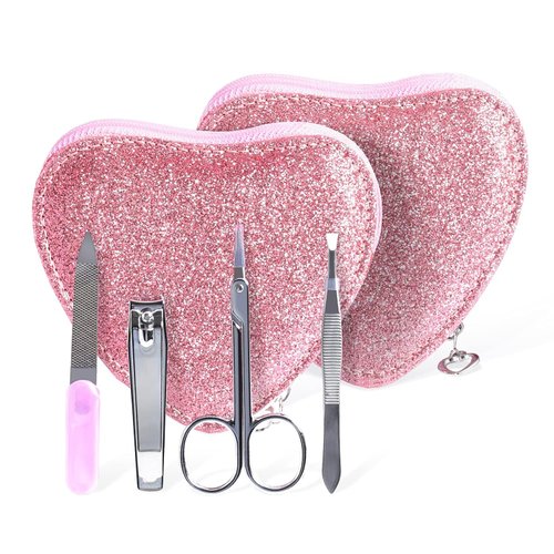 Spove Heart Manicure sets Nail Clippers Pedicure Set Manicure Kit for Girls Pack of 2 Sets