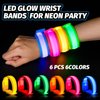 KQYSLXG 6 Pcs Led Glow Wrist Bracelets, LED Glow Flashing Arm Wrist Bands, Light Up Wrist Bracelets Bands Party Favors Supplies for Night Events Halloween Christmas Festivals Party