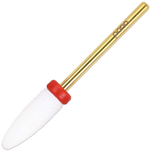 Pana Professional USA Ceramic White Flame Cone Shaped Bit Nail Drill 3/32" Shank Size (Fine, Flame Bit)
