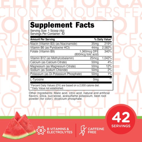TransformHQ Hydration Electrolyte Drink Mix (Watermelon Flavored) 42 Servings Per Container