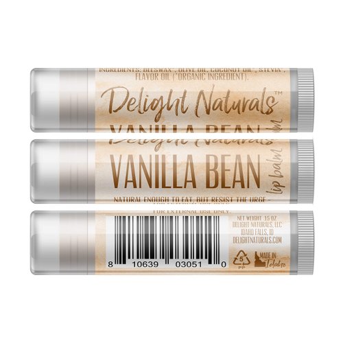 Delight Naturals Coffee House Lip Balm Gift Set - Creamy Coffee, Chai Tea, Creme Brulee, Vanilla Bean
