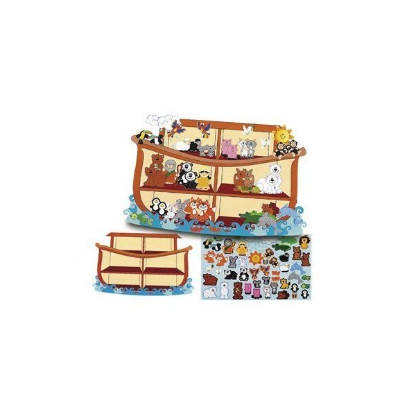 Fun Express Giant Noah's Ark Sticker Scene - 12 Sticker Sheets - Sticker Sheet Includes 64 Stickers - Sunday School and VBS Crafts and Activities - VBS Vacation Bible School Supplies/Decor