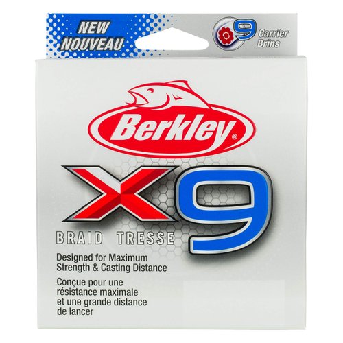 Berkley x9 Braid Superline, Crystal, 65lb test | 80 lbC | 36.3kg, 328yd | 300m Fishing Line, Suitable for Freshwater and Saltwater Environments
