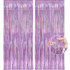 Pink Tinsel Curtain Party Backdrop Streamers -Taylor Birthday Decorations | Birthday Decorations for Girls | Princess Birthday Party Decorations |Sleepover Party Supplies for Girls,2 Pack