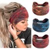 STGDAK Boho Headbands For Women Fashion Wide Head Band Knoted Sweatband Turban Stretch Hair Bands Yoga Running Elastic Headband Stylish Wrap Headbands Hair Accessories for Teen Girls 3 Pack