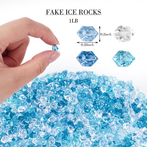 DomeStar 5000PCS Fake Ice Rocks, Mini Fake Clear and Blue Acrylic Crushed Ice Rocks for DIY Craft Wedding Vase Fillers