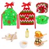 DIYASY Christmas Mini Elf Outfit Accessories, Elf Baker Clothes Kit Xmas Doll Props Set Apron Hats Rolling Pin Egg Cookie Tray Mixing Bowl Xmas DIY Craft Gift for Kids