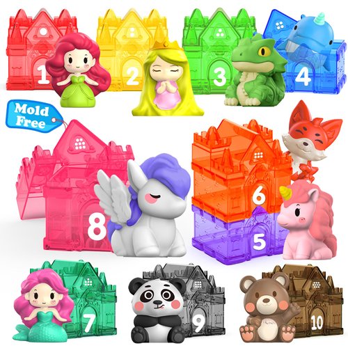 Oriate Sensory Learning Toys for Toddler Age 1,2,3, 20Pcs Princess Castle Montessori Toy Counting Sorting Color Matching Finger Puppet, Birthday Gift Party Favors Kids Prize Box 12m+