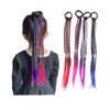 8 Pieces Multicolor Braids Hair Extensions Accessories with Rubber Bands Rainbow Hairstyle Ponytails Braided Synthetic Hairpieces for Women