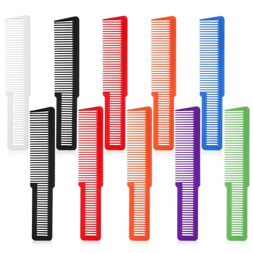 10Pcs Barber Comb Carbon Fiber Cutting Combs for Hair Stylist Heat Resistant Wide and Fine Tooth Hairdressing Comb Professional Styling Comb For All Hair Types for Man Woman Clipper Home Salon