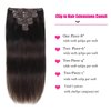Clip in Hair Extensions Real Human Hair 16Inch 120g/set Straight Human Hair Clip in Extensions 7pcs Thick Remy Brazilian Human Hair Clip ins for Women Dark Brown Color