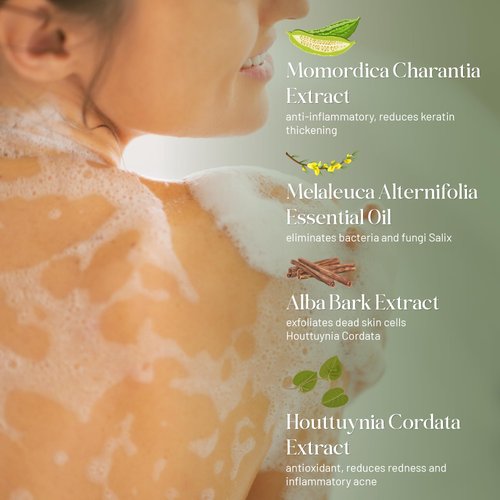 ABERA Folliculitis Shower Gel, Wild Bitter Melon Extract, Reduces Back Acne & Hyperkeratosis,1,69 fl oz