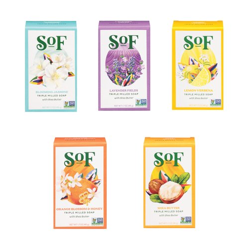 South Of France Travel Size Bar Soap (Variety Pack, 5 Travel Bars)