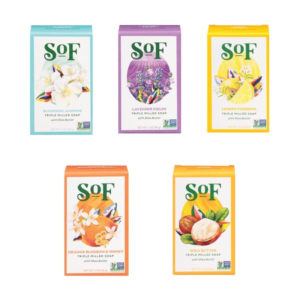 South Of France Travel Size Bar Soap (Variety Pack, 5 Travel Bars)