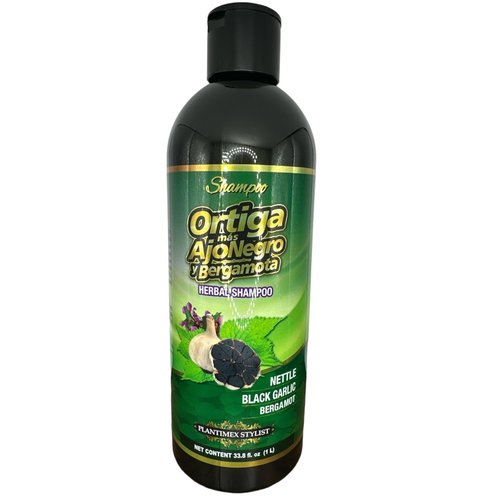 Plantimex Shampoo Ortiga Ajo Negro y bergamota 33.8 FL OZ (1LT) herbal shampoo BERGAMOT