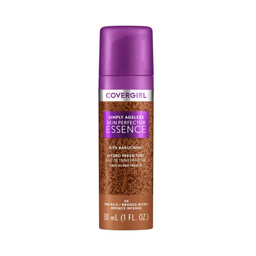 CoverGirl Simply Ageless, 65 Tan-Rich, Liquid Foundation, Lightweight Foundation, Skincare Makeup Hybrid, Vegan Formula, Healthy Glow, Foundation for Dry Skin, 1oz