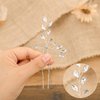 Waydress 4 Pcs Wedding Hair Pins Crystal Wedding Hair Accessory Bridal Rhinestone Hair Pieces for Bride, Bridesmaids, Women(Silver)