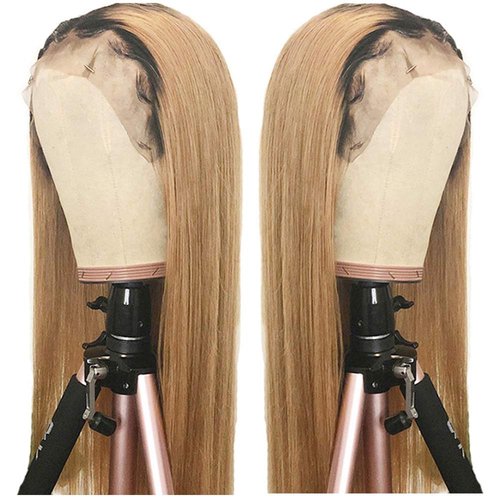 Human Hair Lace Front Wigs for Women Remy Brazilin Virgin Hair Wigs Pre-Plucked Natural Hairline with Baby Hair 13x4 Free Parting Long Silky Straight Lace Wig Thick 24” 150% Density #1B/27