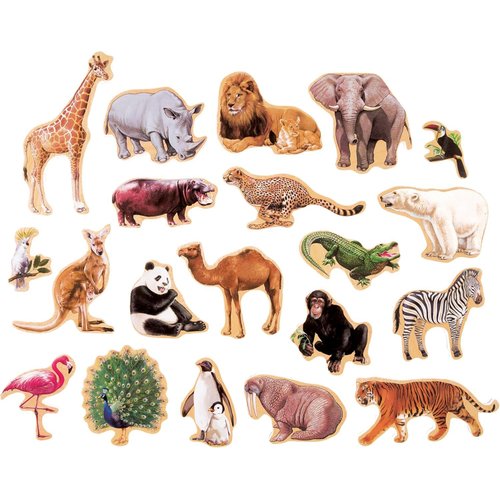 Animal Refrigerator Magnets for Kids - Bundle with 20 Wild Animal Fridge Magnets for Toddlers, Kids Learning Developmental Toys | Zoo Animal Magnetic Toys for Boys, Girls