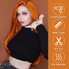 Sapphirewigs Orange Wig Long Natural Straight Wave Wigs Synthetic Lace Front Hair Replacement Wigs Beauty Blogger Daily Makeup Cosplay Ginger Wig for Women Halloween Costumes Wigs
