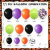 KAINSY Halloween Balloon Garland Arch Kit, 124PCS Black Purple Orange Green Balloons Confetti Giant Bat Foil Balloon with 3D Bat Stickers for Ghost Halloween Party Decorations Supplies Kids Classroom