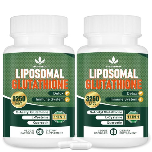 Spliferkou 3250 MG Liposomal Glutathione Supplement,Reduced L-Glutathione with Resveratrol,Quercetin, Antioxidant Supplement for Immune System,Gluten Free & Non-GMO, 120 Capsules