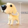 Pwenjofy Resin Bobbing Head Dog Figurine Car Dashboard Decor Bobblehead Puppy Play Figurines for Home Office Desk Decoration Ornaments (Labrador-Yellow)