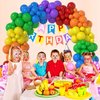 140pcs Rainbow Balloon Arch Kit, Rainbow Balloons of Different Sizes Pack of 18 12 10 5 Inch Party Balloon Kit for Birthday Party or Balloon Arch as Graduation Wedding Baby Shower Party Decorations