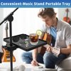 Universal Microphone Stand Tray, Adjustable Mic Stand Tray Clamp On Utility Shelf Stand. Music Stand Tray for Music Sheet, Live Streaming, Karaoke, Recording, Music Stand Accessories (8.7" x 6.5")