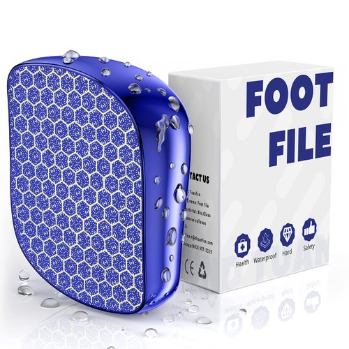 Foot File, Nano Glass Callus Remover, Portable Professional Foot Beauty Care Tool, can be Used for Wet/Dry Cracked feet, Painless Foot File for Dead Skin, Foot calluses, and Foot cuticles - Blue