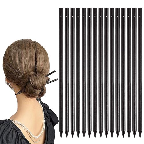 Qvunwlin 15 PCS Wooden Hair Sticks Chopsticks, DIY Bun Hair Sticks Hair Chopsticks Vintage Pencil Long Hair Pin Diy Chinese Hair Accessory for Girl Women