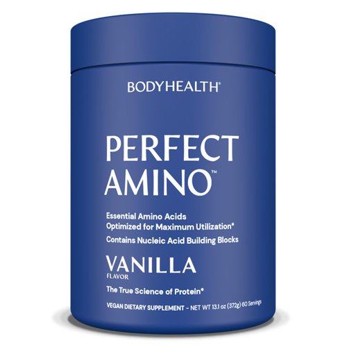 BodyHealth PerfectAmino Powder - BCAA and EAA Powder for Pre and Post Workout - Amino Acid Energy Drink Powder for Men and Women to Support Lean Muscle and Recovery - Vanilla - 60 Servings