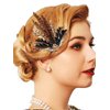 GENBREE Feather Hair Clip 1920s Flapper Headpiece Feather Headdress Party Cocktail Costume Hair Accessories for Women and Girls