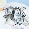 Yonchic 5Pcs Satin Silk Scrunchies, Bow Hair Tie Cute Ribbon for Hair for Girls Women, Bowknot Hair ties Hair Scarf with Bows Ponytail Holders (Black & White)