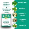 Organic Veda Moringa Mint Relax Tea Bags – USDA Organic Herbal Tea Made from Moringa Leaf, Mint, Chamomile flower and Ayurvedic Herbs for Mind Relaxing - 28 Count Tea Bags